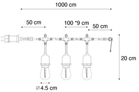 LED Гирлянда 10 метра 10 лампи ярка IP44 - Chill