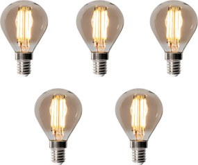 Комплект от 5 E14 димируеми LED крушки P45 опушени 5W 470LM 2200K