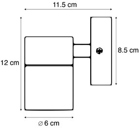 Външна стенна лампа стомана GU10 50mm IP44 - Solo