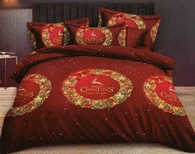 Красиво памучно спално бельо с коледен надпис