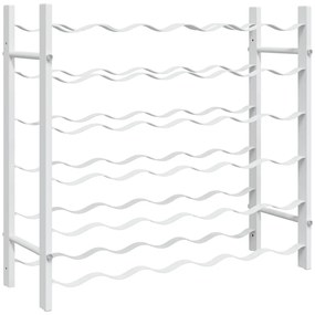 340910 vidaXL Стойка за вино за 36 бутилки, бяла, метална