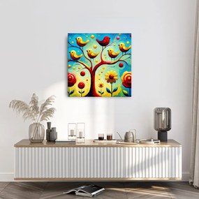 Картина на платно – Цветя и дърво на живота