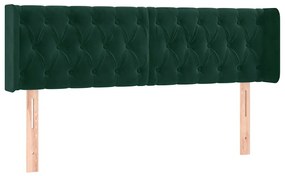 3119155 vidaXL Горна табла за легло, тъмнозелена, 147x16x78/88 см, кадифе