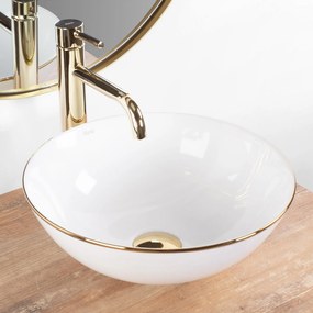 Умивалник за плот Rea Stella White gold edge