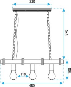 Лампа APP1319-3CP LINE