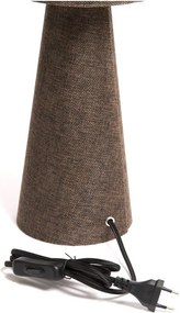 Кафява настолна лампа с текстилен абажур (височина 58 cm) Micky – Light &amp; Living