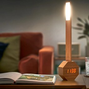 Тъмнокафява LED настолна лампа от декор от череша (височина 39,5 cm) Octagon One – Gingko