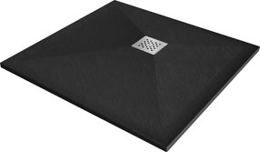 Mexen Stone+ композитен квадратен душ корито 100 x 100 см, черен - 44701010