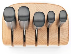 Комплект ножове 5 бр Brabantia Profile 1003298, Закалена стомана, Устойчиви на надраскване и корозия, Бук, Кафяв
