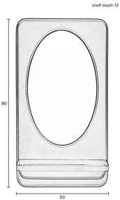 Стенно огледало с рафт 50x80 cm Pascal - White Label