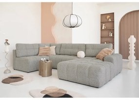 Светлокафяв разтегателен модулен ъглов диван с място за съхранение (ляв ъгъл) Lulu – Miuform