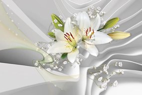 Тапет – Лилия на абстрактен фон