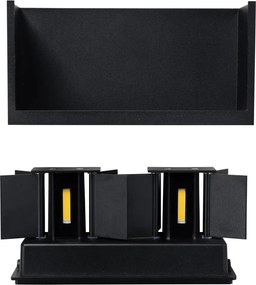 Външна стенна лампа черна с LED 4-светлини IP54 - Edwin