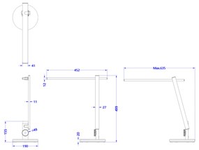 LED настолна лампа Блайн Про HM4445.08 сребрист цвят