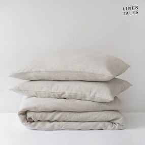 Бяло-бежово спално бельо за единично легло 135x200 cm - Linen Tales