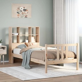 3322299 vidaXL Легло с рафтове за книги, без матрак, 75x190 см, бор масив