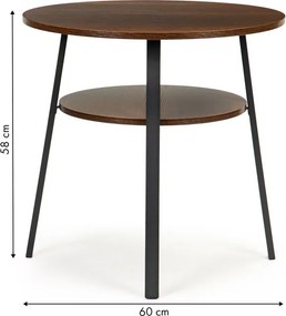 Масичка за кафе LOFT - метална конструкция, дървен декор