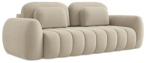 Светлокафяв разтегателен диван с място за съхранение от букле 266 cm Pele – Makamii