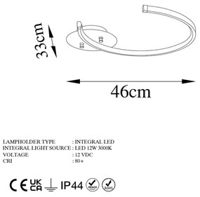 LED осветително тяло за таван златно 33x46 cm Moon – Opviq lights