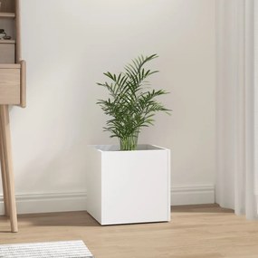 808792 vidaXL Плантерна кутия, бяла, 40x40x40 см, инженерно дърво