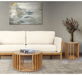 Дъбова маса за кафе , ø 83 cm Drum - Woodman