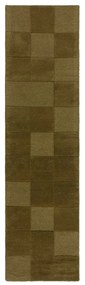Ръчно изработена вълнена пътека в цвят каки 60x230 cm Checkerboard – Flair Rugs