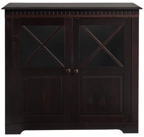 Тъмнокафява витрина от масивен бор 95x35 cm Lisa – Støraa