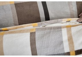 Сиво-кафяво единично спално бельо от микроплюш 140x200 cm – My House