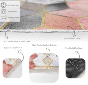 Сиво-розов миещ се килим 120x180 cm - Mila Home