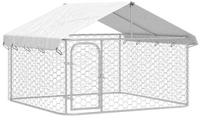 171498 vidaXL Дворна клетка за кучета с покрив, 200x200x150 см