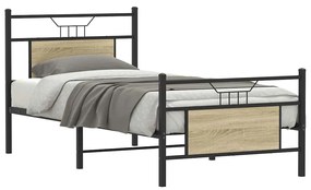 4106802 vidaXL Рамка за легло без матрак сонома дъб 90x190 см инженерно дърво