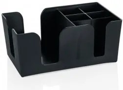 Horecano - Пластмасов бар органайзер за салфетки и сламки черен 15x24x10,5см JW-BC