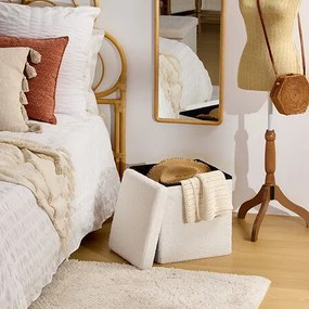 Сгъваема табуретка atmosphera Jaiko, Букле, Бял, 38x38 cm