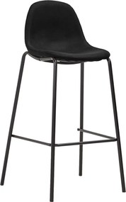 279665 vidaXL Бар столове, 6 бр, черни, текстил