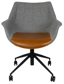 Сив офис стол с кафяви детайли Doulton - Zuiver