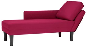 4009811 vidaXL Кушетка с възглавница и десен подлакътник, виненочервен, кадифе