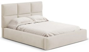 Бежово двойно легло 200x200 cm тапицирано с място за съхранение с включена подматрачна рамка Libera – Windsor &amp; Co Sofas