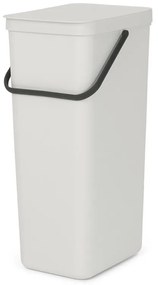 Кош за разделно събиране на боклук Brabantia Sort&Go 1005554, 40 л, Дръжка, Възможност за стенен монтаж, Светлосив