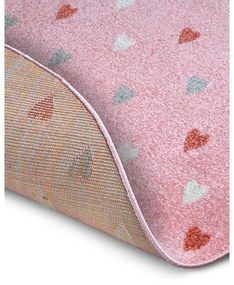 Розов детски килим ø 100 cm Little Hearts - Hanse Home