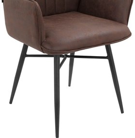 Кафяви тапицирани трапезни столове в комплект 2 бр. Anzo – Støraa