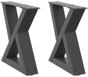 4012682 vidaXL Крака за масичка за кафе, 2 бр., антрацит, 40x(30-31,3) см, стомана