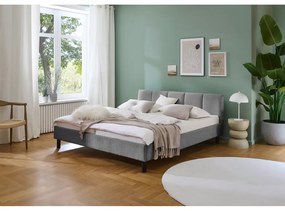 Сиво двойно легло 180x200 cm тапицирано без ламелно дъно Joker – Meise Möbel