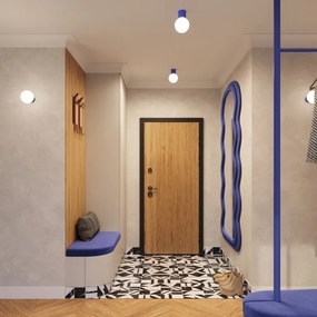 Синьо осветително тяло за таван със стъклен абажур ø 12 cm Orbital – Sollux