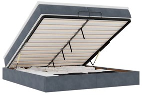 3311208 vidaXL Османска легло с матраци, тъмносиво, 200x200 см, кадифе