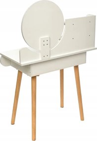 Бяла скандинавска тоалетка с огледало 80x40x120 cm - 2 чекмеджета