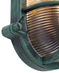 Външна Стенна Лампа Зелена Овална IP44 - Noutica