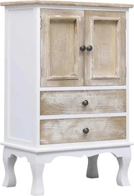 284181 vidaXL Шкаф с чекмеджета, бял, 50x30x80 см, дърво