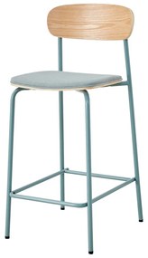 Бар столове в комплект от 2 броя в синьо-натурален цвят (височина на седалката 66 см) Adriana - Marckeric