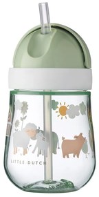 Бяла/светлозелена тританова детска чаша 300 ml Little farm – Mepal