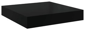 323760 vidaXL Окачен стенен рафт, черен гланц, 23x23,5x3,8 см, МДФ